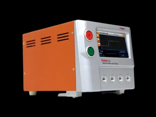 Zaxis Isaac HD modular production air leak tester on a black background