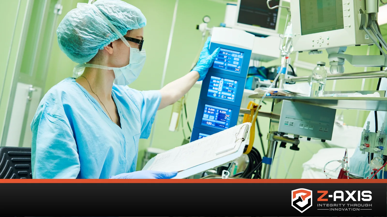woman wearing scrubs in medical setting