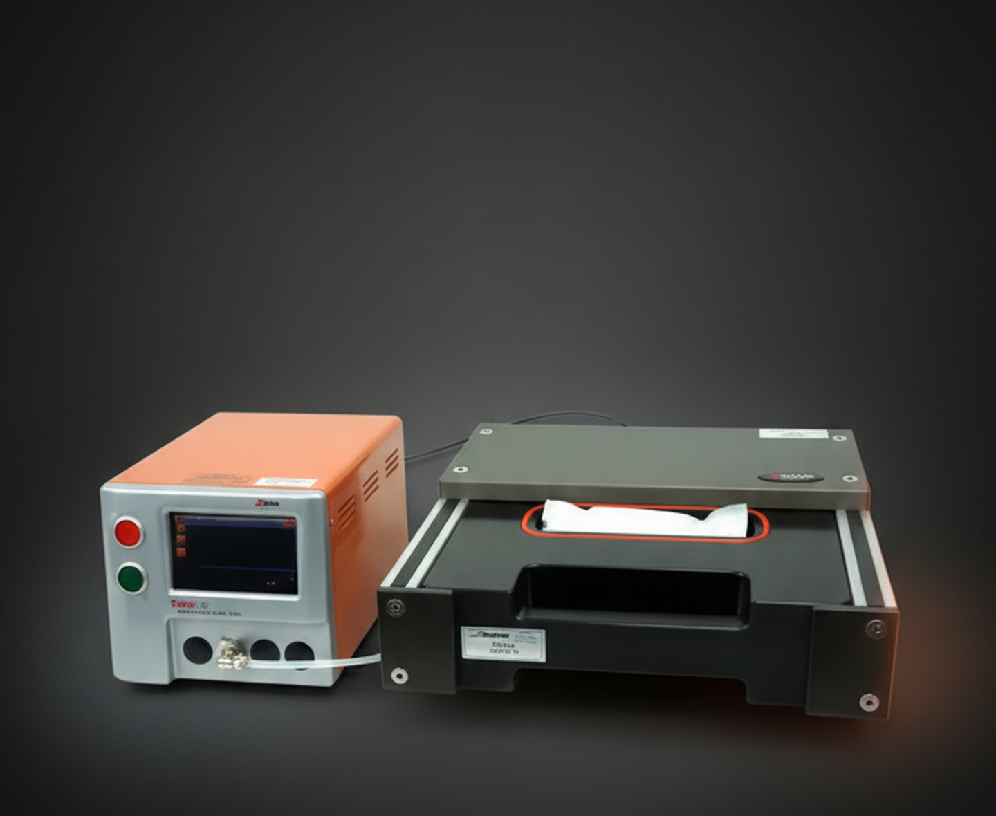 Zaxis 7i tester with a flexible package sealed in a fixture