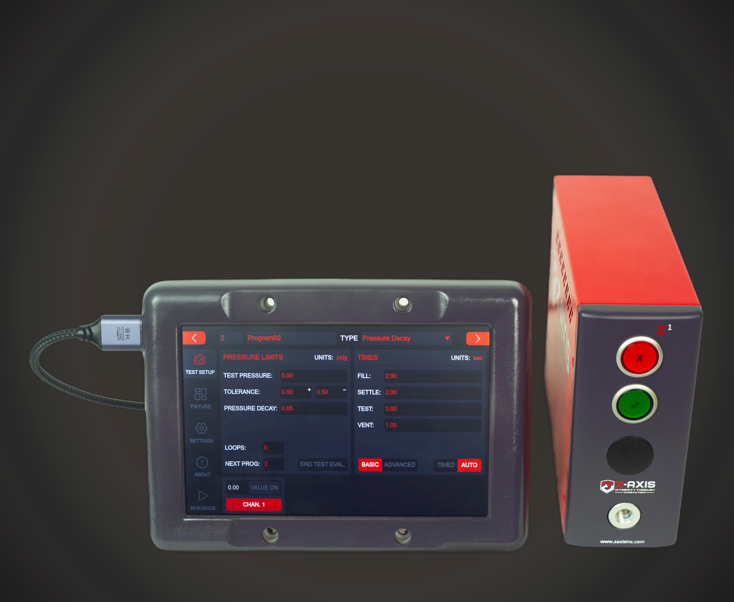 Zaxis Z1 machine-integration air leak tester