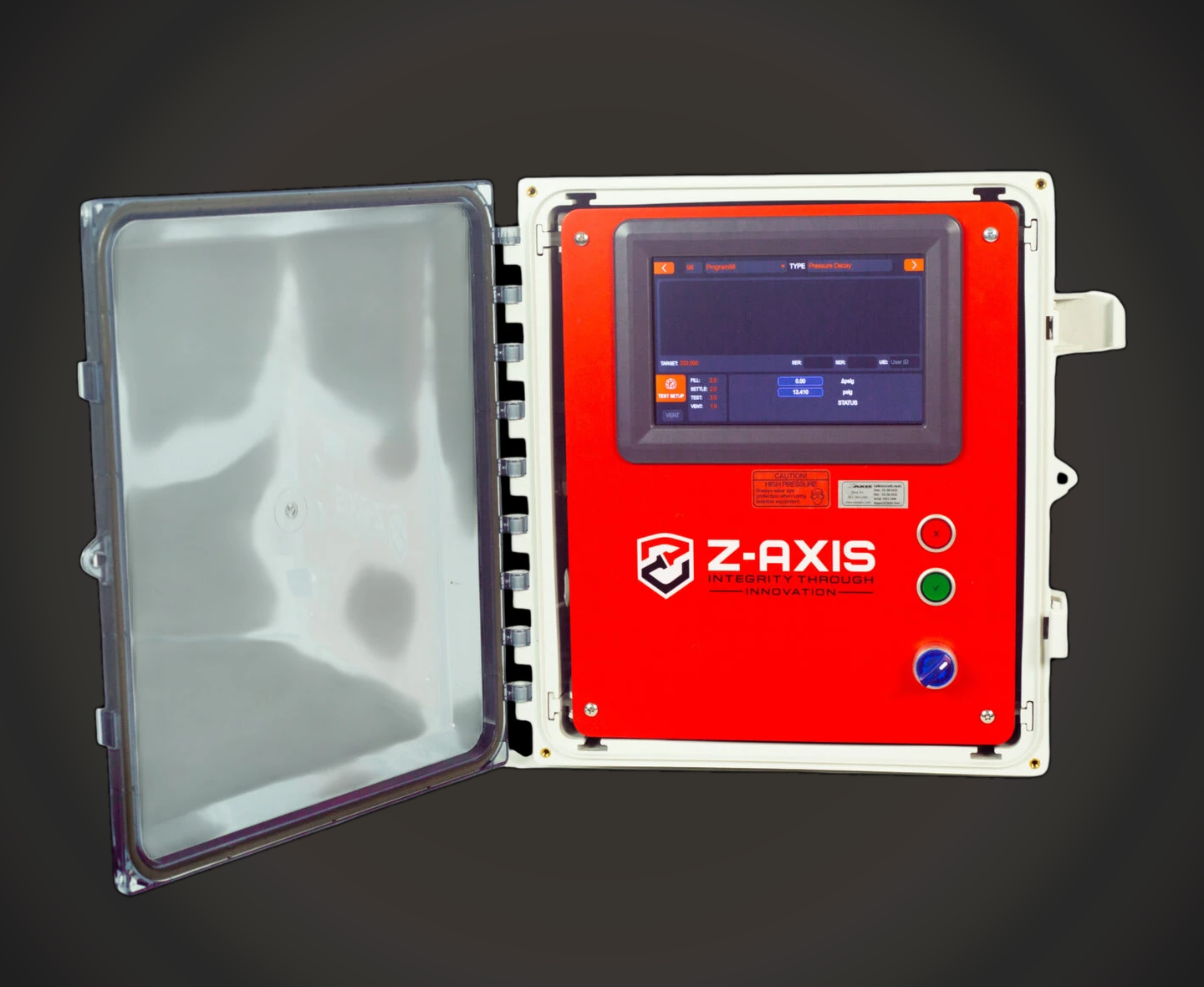 Zaxis Z8N NEMA enclosure with the tester panel visible